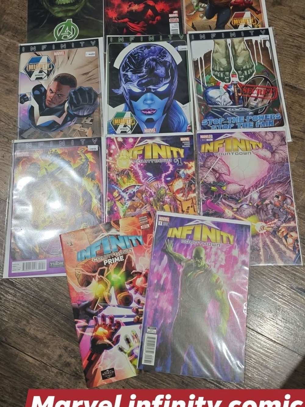 Marvel Infinity Comics - Purple, Pink, Green & Blue Covers